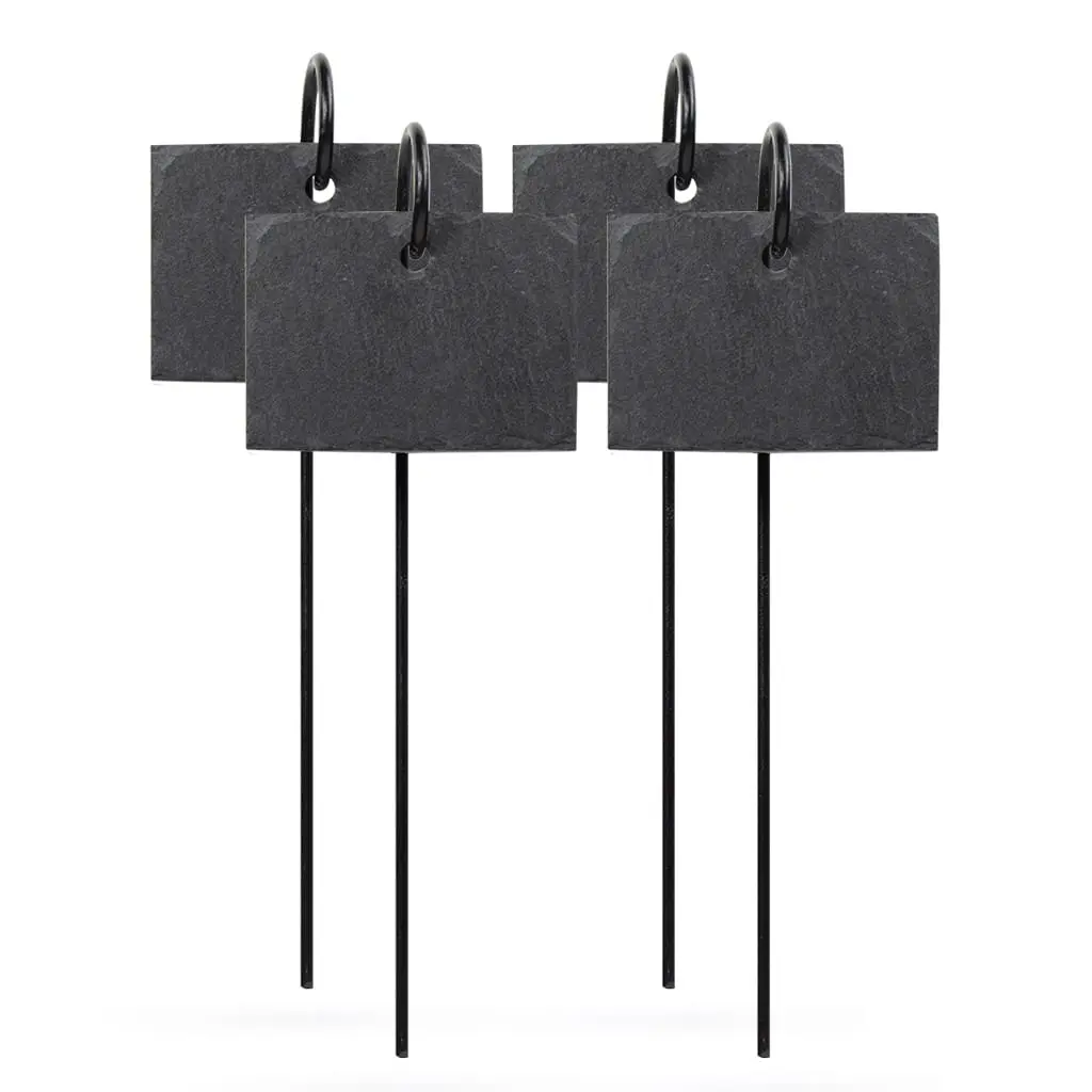Beschriftungstafel Schiefer mit Stab HANG Anthracite Set of 4