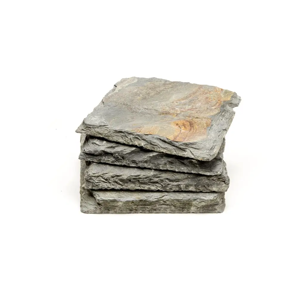Hochwertige Schieferplatte Untersetzer ø 10 cm ZEN square Rusty