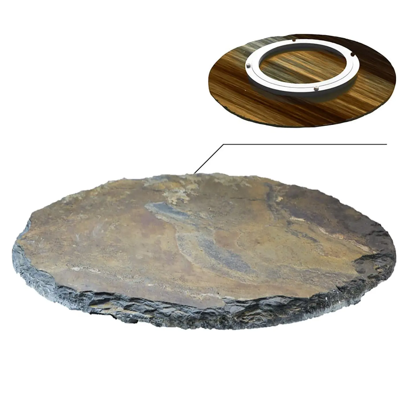 Hochwertige Schiefer Drehplatte 30 cm RONDEL Rusty - Image 4