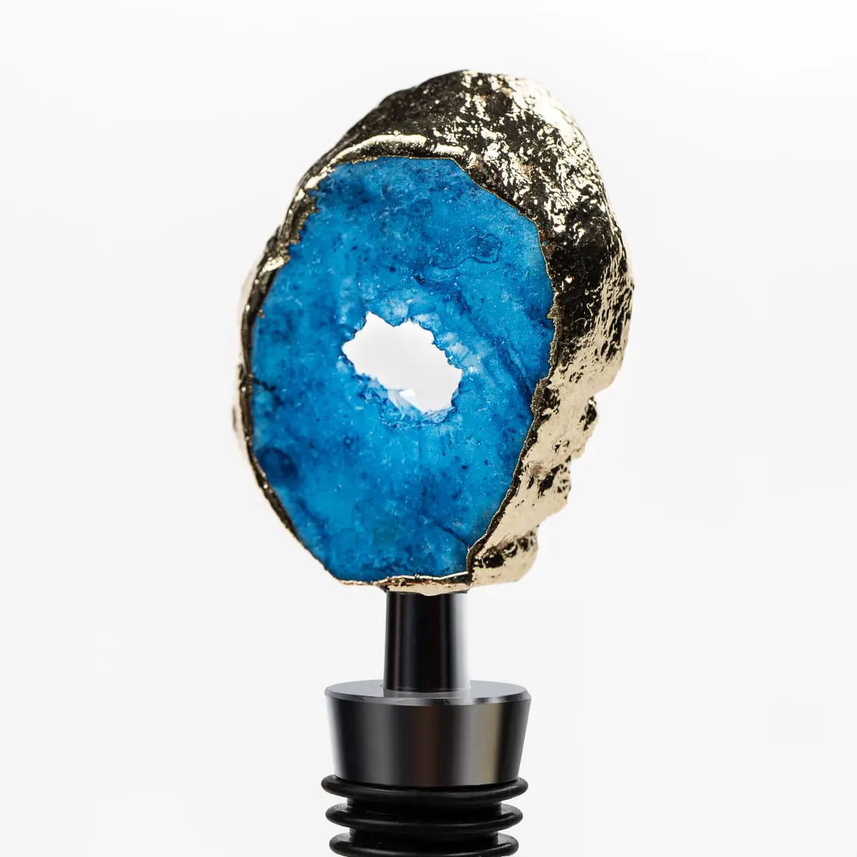 BLUE CAPRI Flaschenstopper Achat Stein blau - Image 2