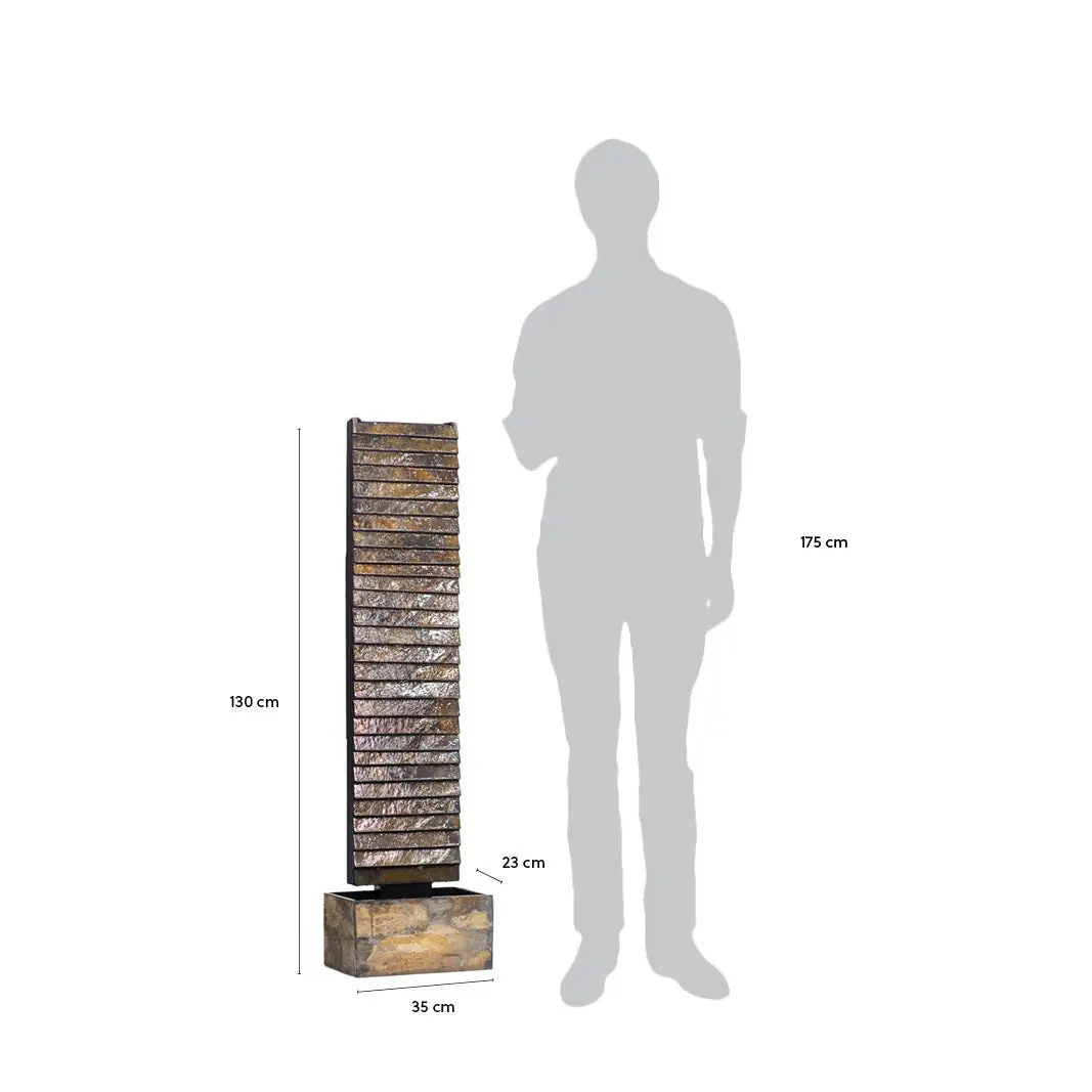 AVA L – Grosse Wasserwand Schiefer 130 cm Braun - Image 24