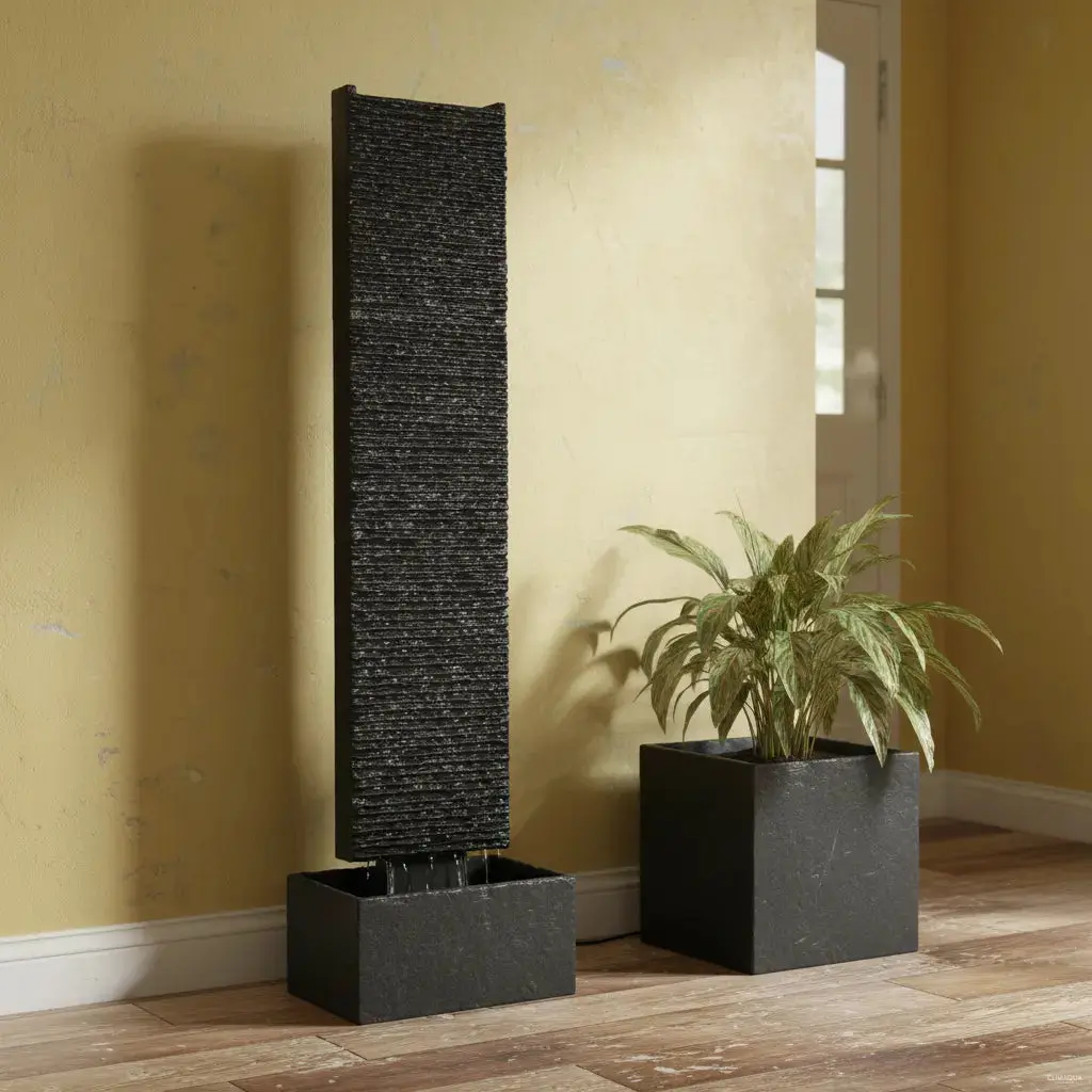 LIV L – Edle Wasserwand Schiefer Schwarz 130 cm - Image 22