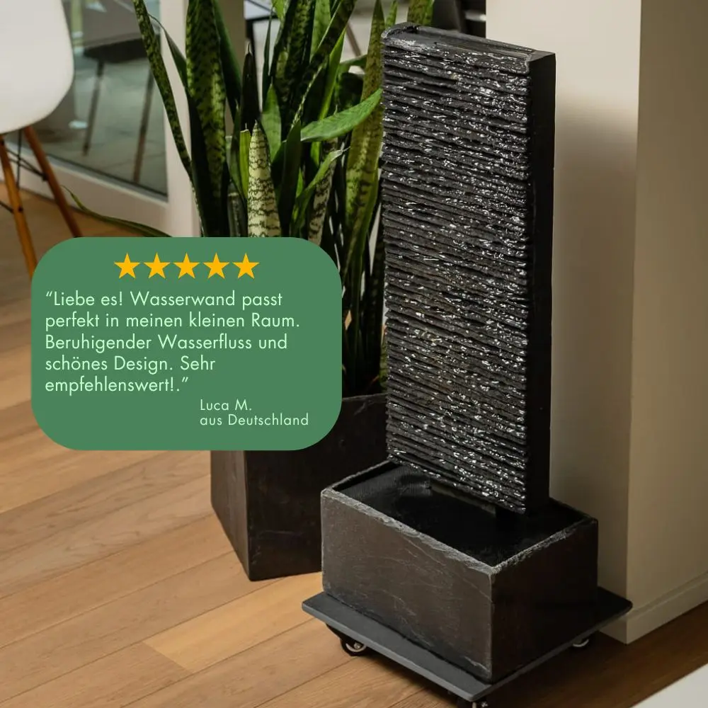 LIV M – Edle Wasserwand Schiefer Schwarz 85cm Brunnen - Image 6
