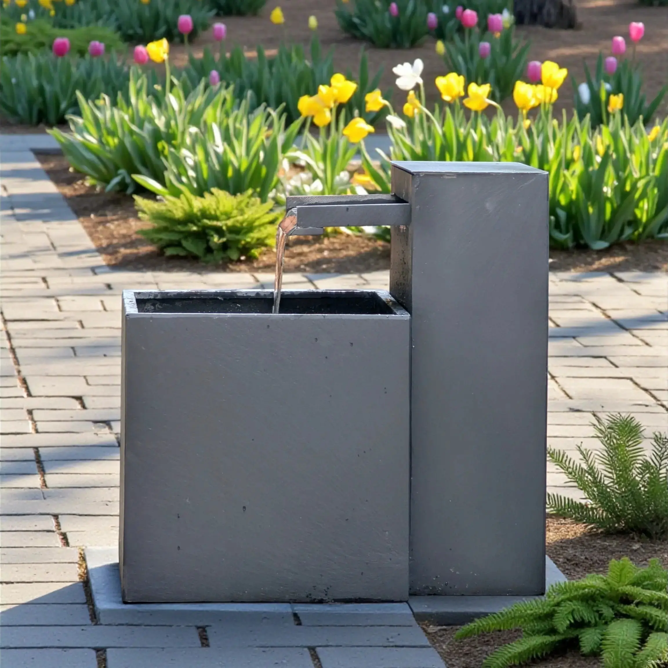 SAMUI 60 Gartenbrunnen – grosser Gartenbrunnen mit Wasserfall und Licht - Image 20