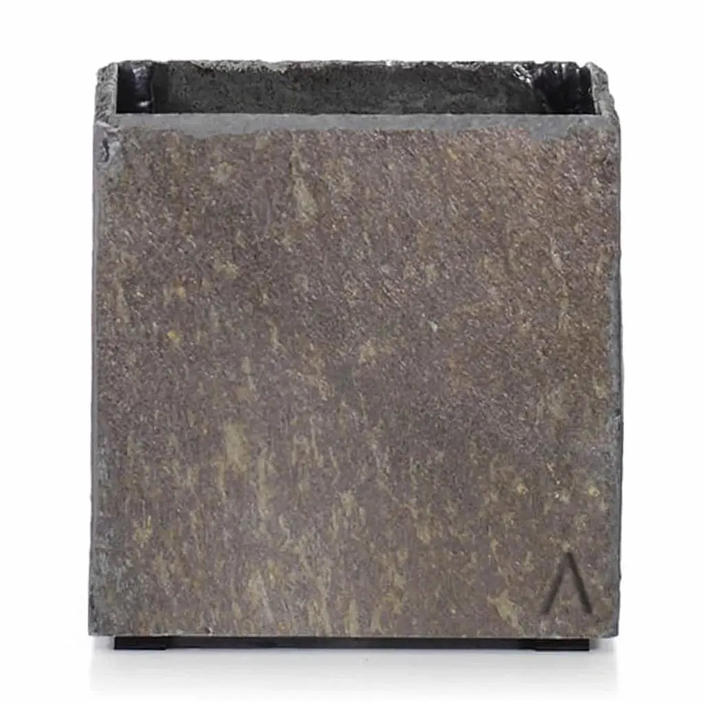 CUBI 21 Rusty – Übertopf Würfel 21x21x21 cm Schiefer Braun - Image 3