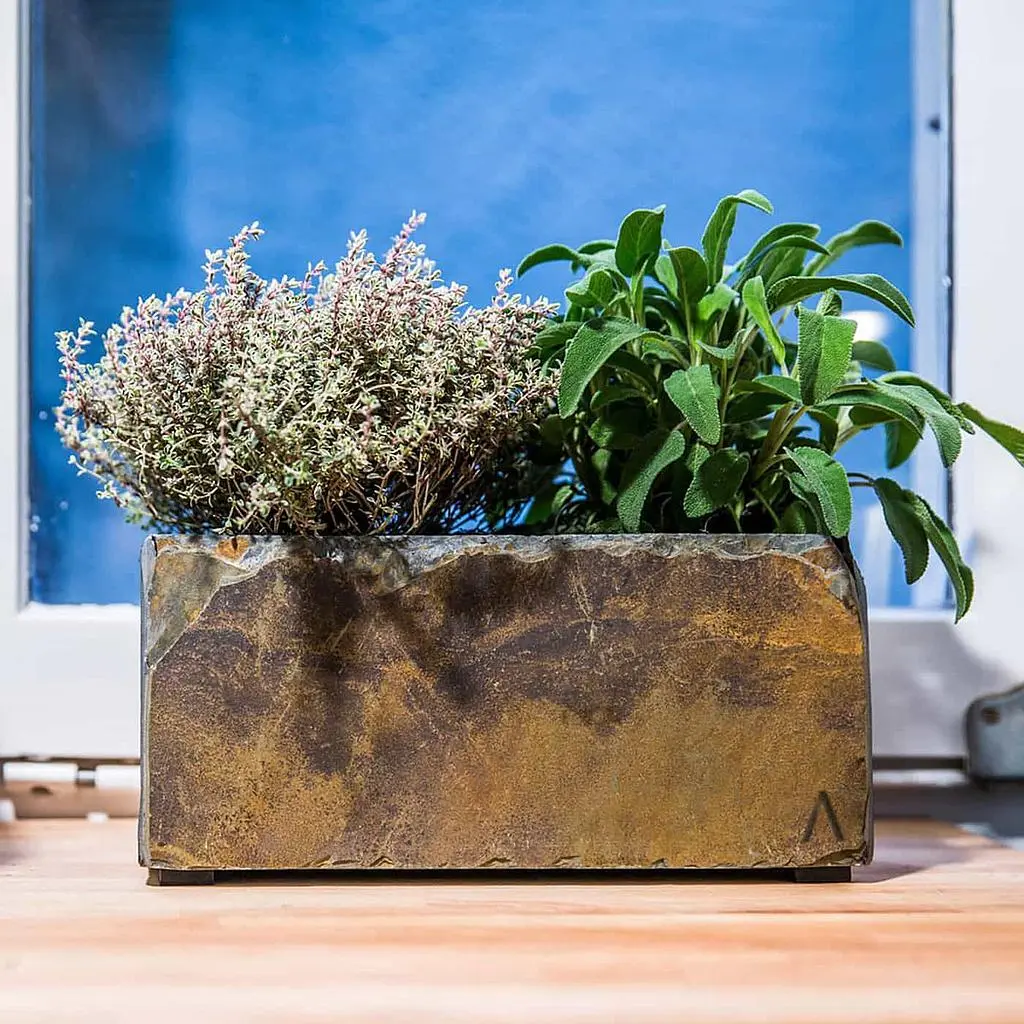 JARDI 21 Rusty – Blumenkästchen 21x12x12 cm 1.7 kg Naturschiefer Braun - Image 7