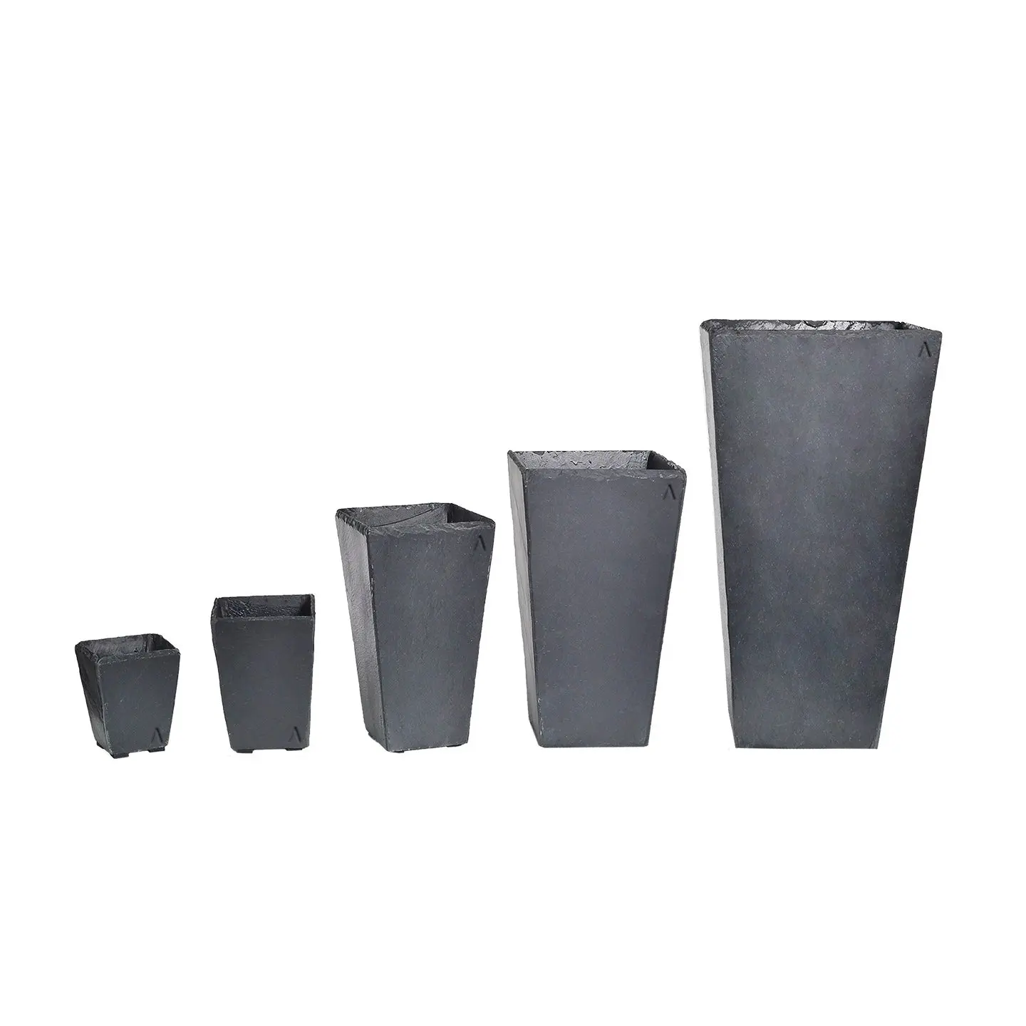 STILO 21 Anthracite – Konischer Übertopf 21x21x39 cm Schiefer Schwarz 6 kg - Image 3