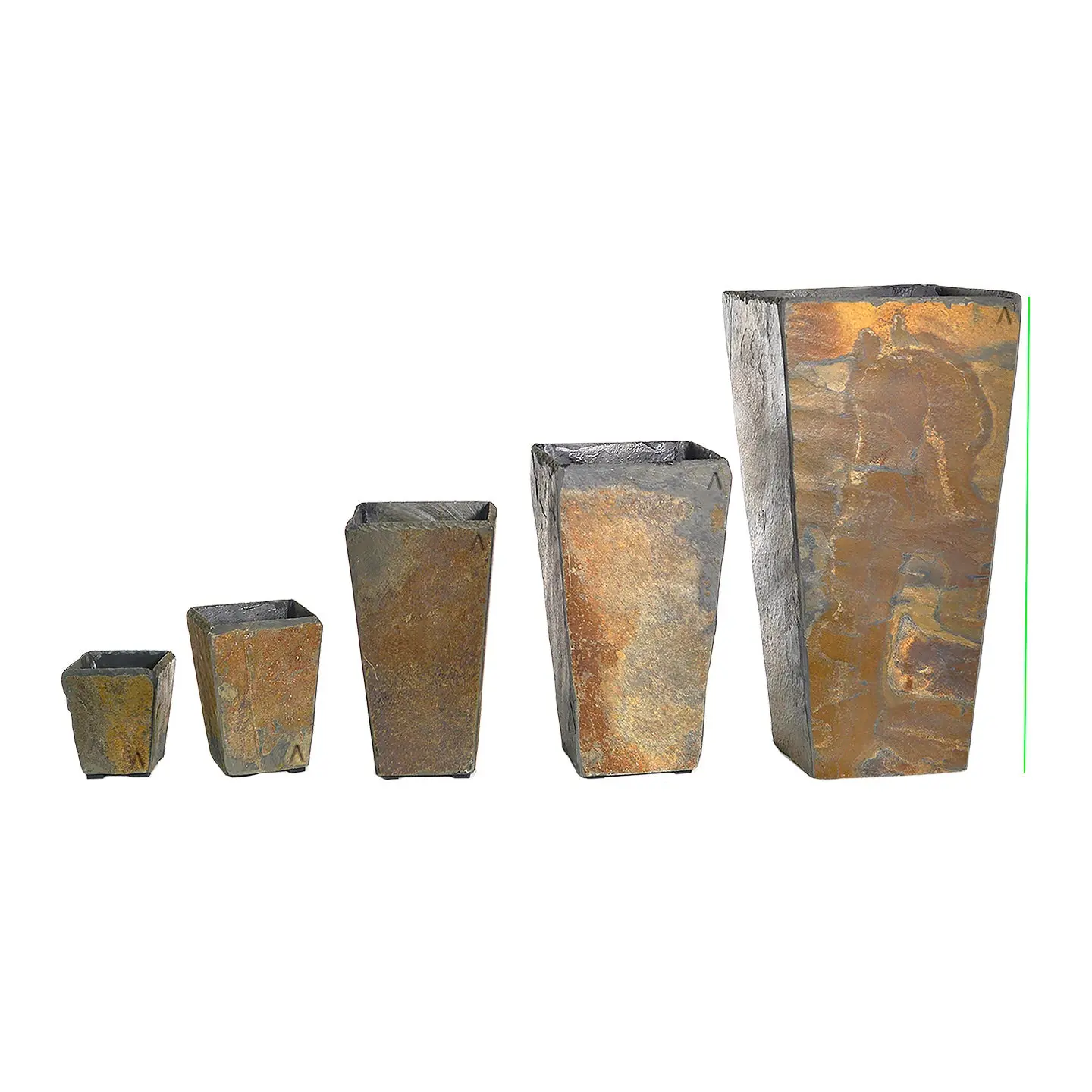 STILO 31 Rusty – Konischer Übertopf 29x29x58 cm Schiefer Braun 14 kg - Image 3
