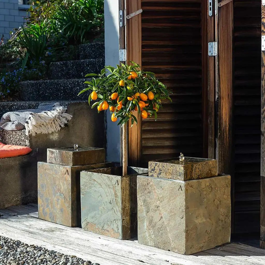 CUBI 30 Rusty –  Blumentopf Eckig Outdoor 29x29x29 cm Schiefer Braun - Image 10