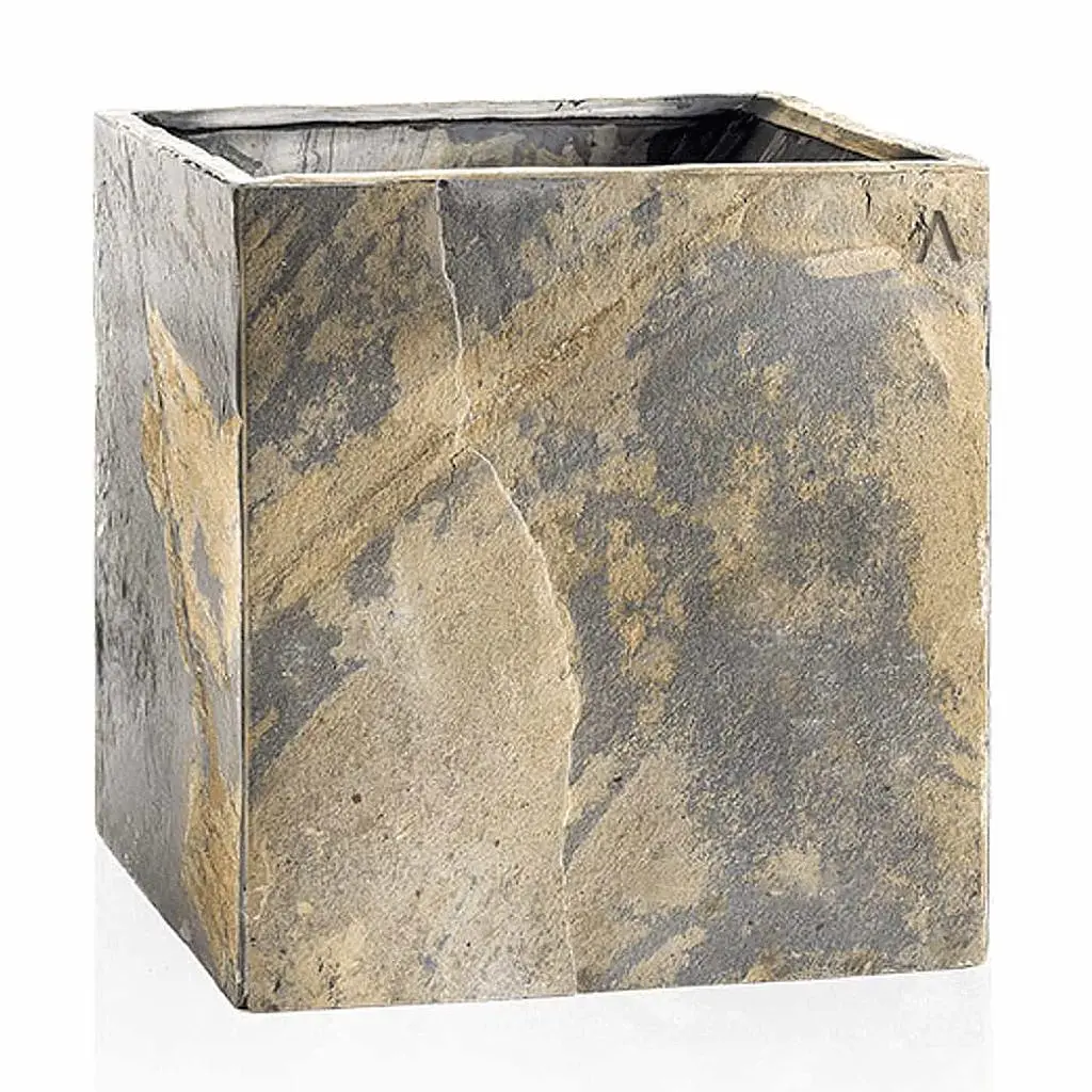 CUBI 40 Rusty – Pflanzgefäss Eckig 40x40x40 cm Schiefer Braun - Image 16