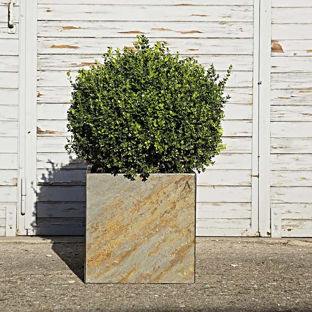 CUBI 40 Rusty – Pflanzgefäss Eckig 40x40x40 cm Schiefer Braun - Image 5