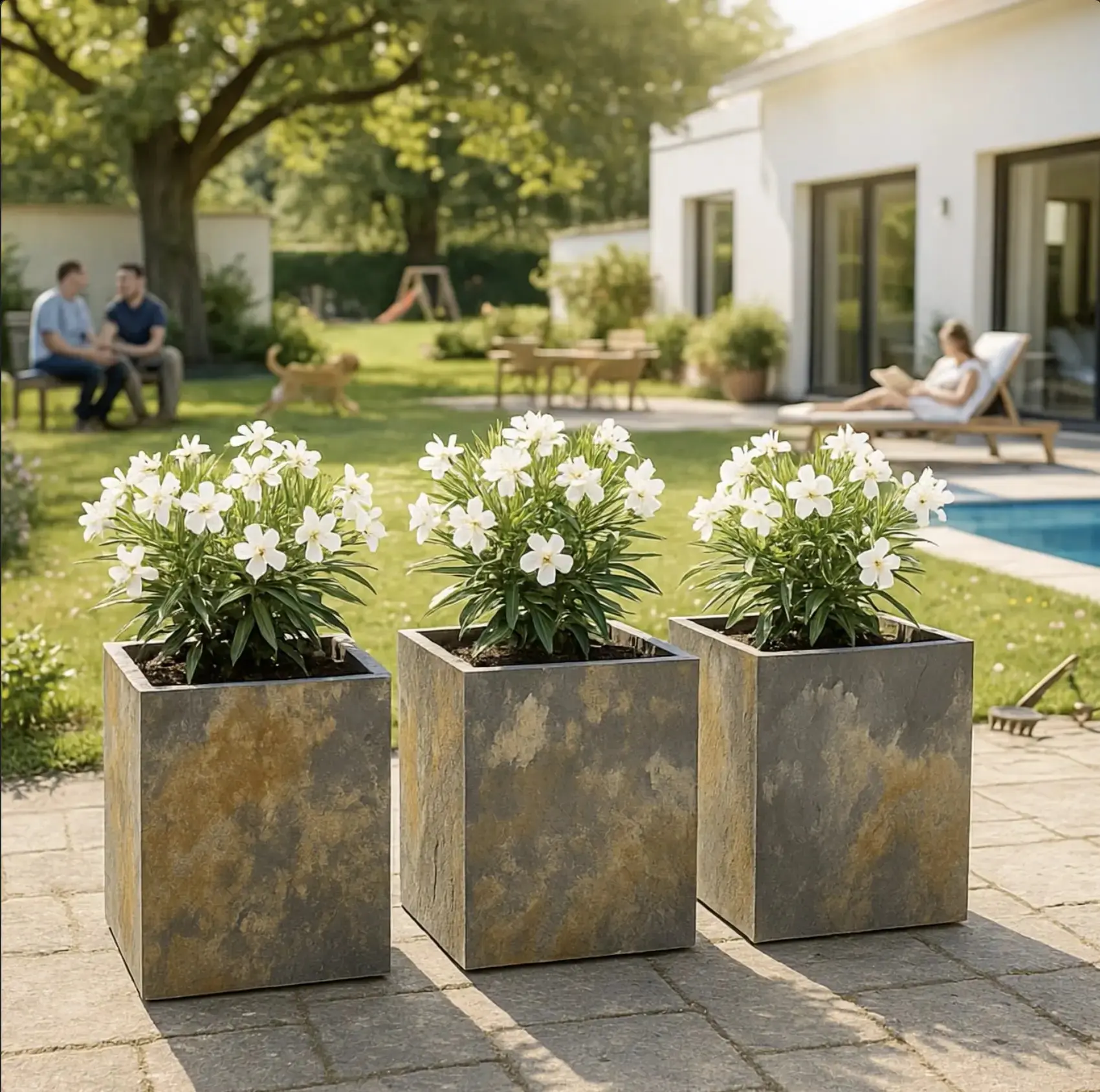 PYLO 60 Rusty – Pflanzsäule Outdoor 60x40x40 cm Naturschiefer Braun - Image 3