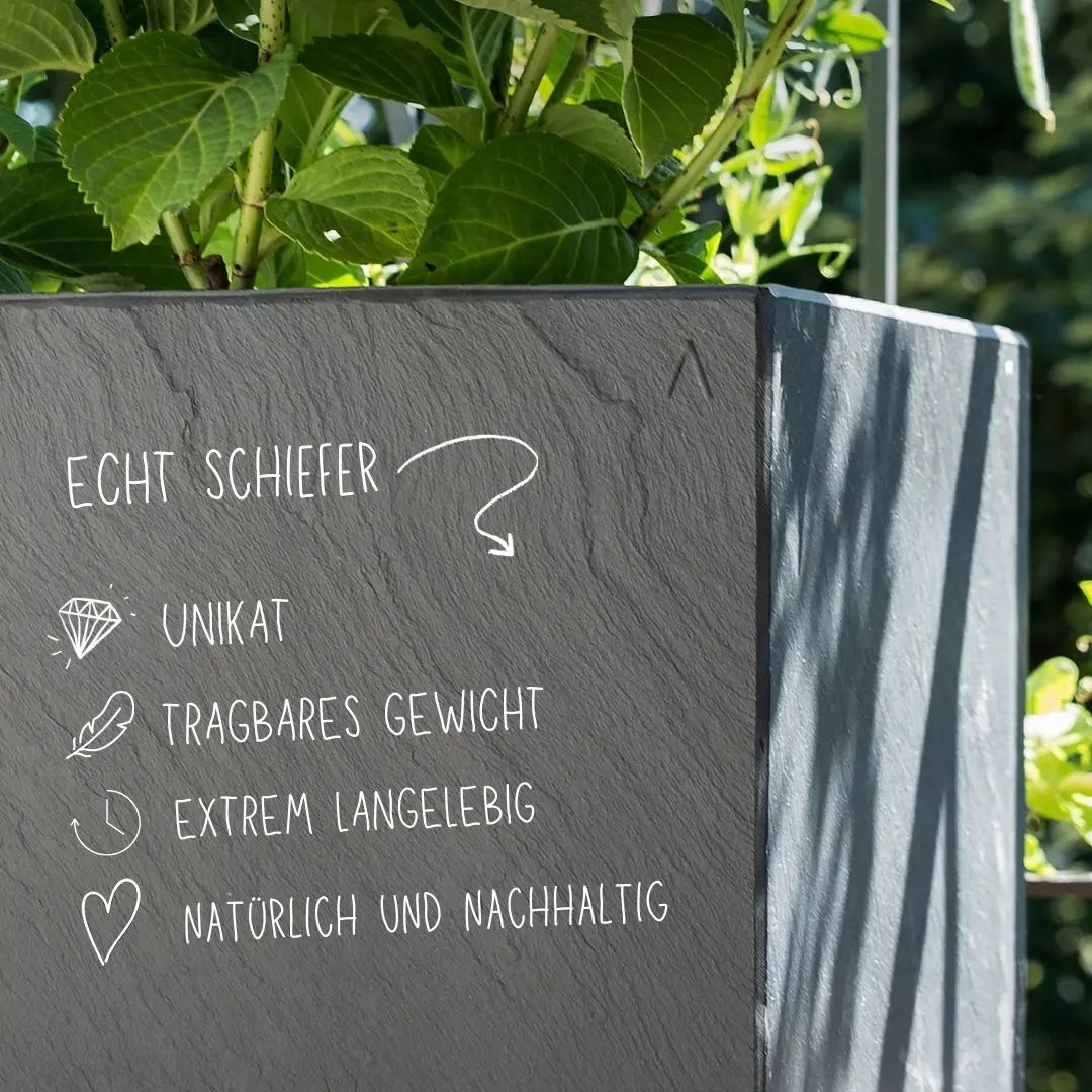 PYLO 80 Anthrazit – Pflanzsäule Outdoor 80x40x40 cm Naturschiefer Schwarz - Image 4