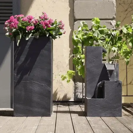 PYLO 80 Anthrazit – Pflanzsäule Outdoor 80x40x40 cm Naturschiefer Schwarz - Image 8