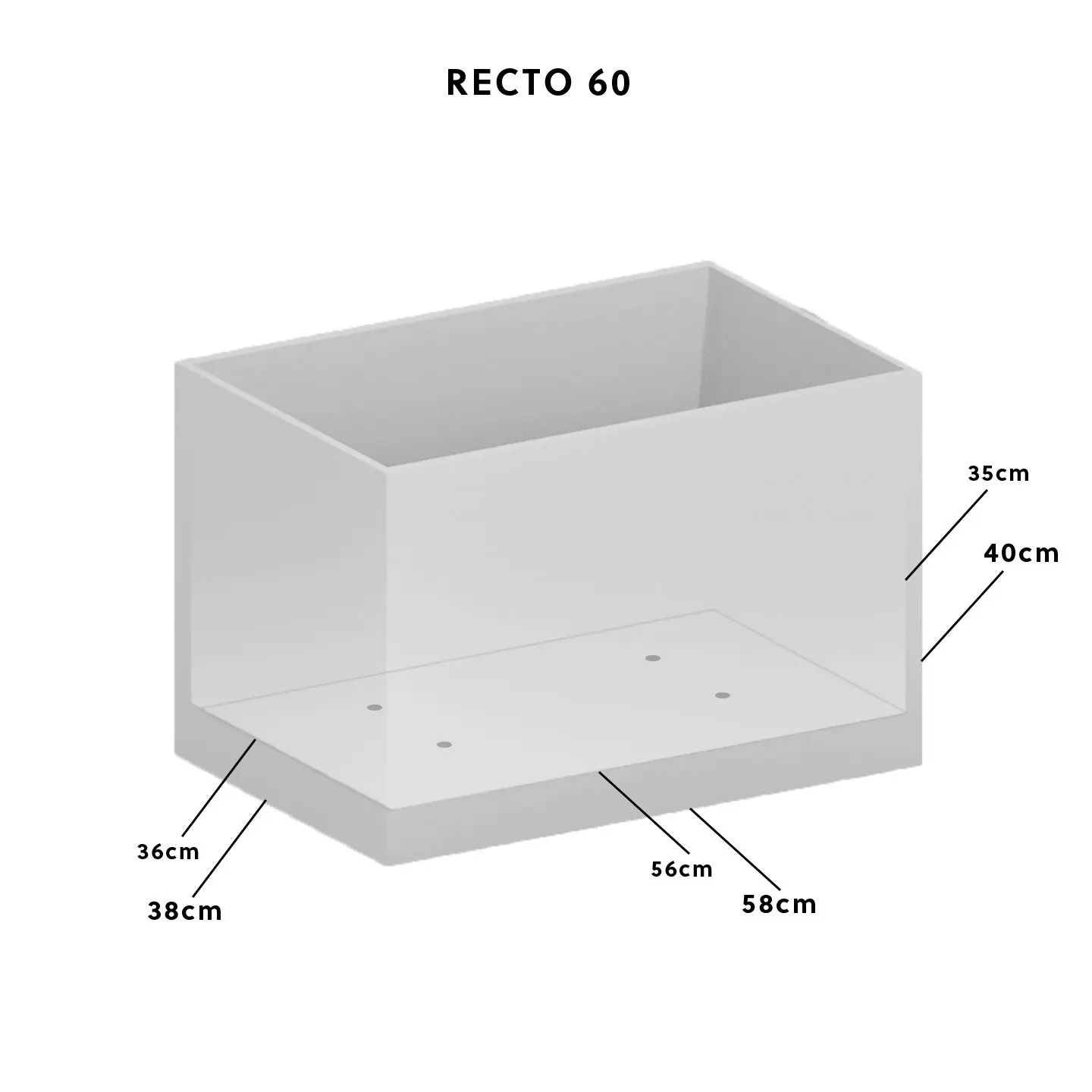 RECTO 60 Anthrazit – Blumenkasten Outdoor 60x38x40 cm Naturschiefer Schwarz - Image 10