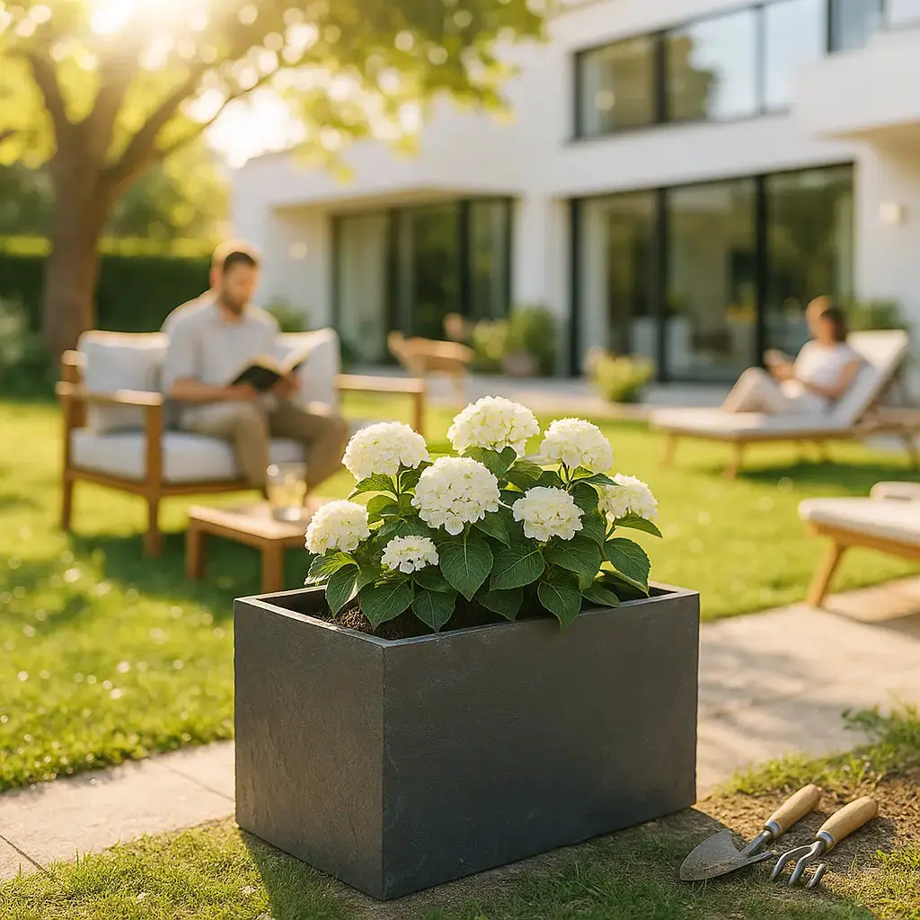 RECTO 60 Anthrazit – Blumenkasten Outdoor 60x38x40 cm Naturschiefer Schwarz - Image 4