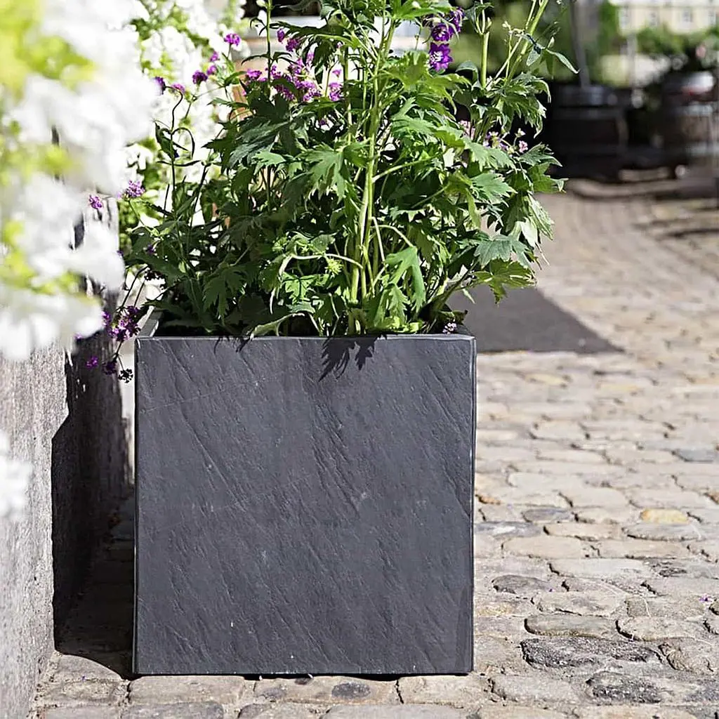 RECTO 60 Anthrazit – Blumenkasten Outdoor 60x38x40 cm Naturschiefer Schwarz - Image 7