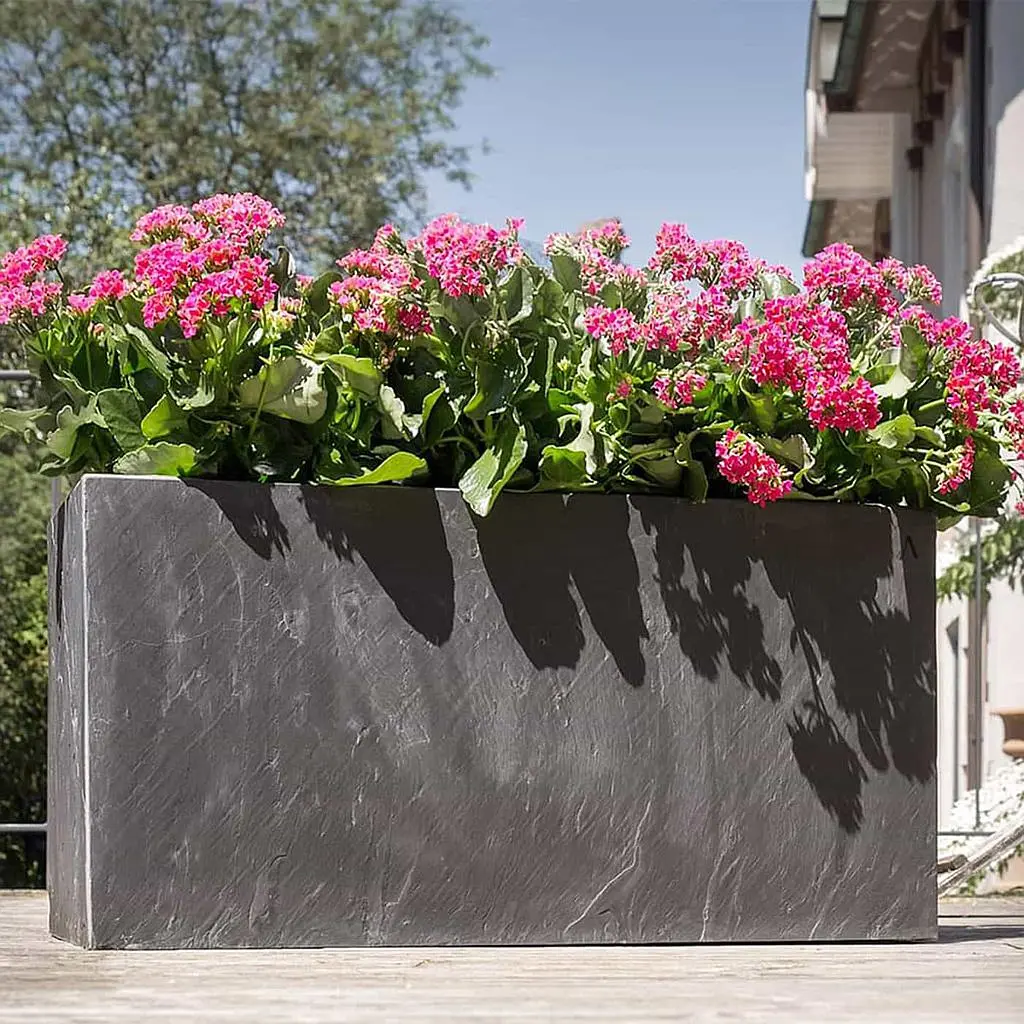 RECTO 80 Anthrazit – Pflanztrog Outdoor 80x40x40 cm Naturschiefer Schwarz - Image 3