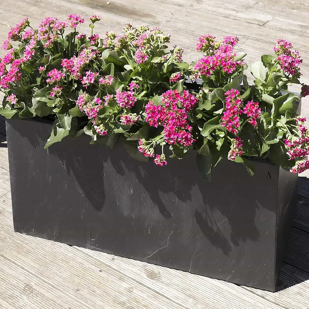 RECTO 80 Anthrazit – Pflanztrog Outdoor 80x40x40 cm Naturschiefer Schwarz - Image 4