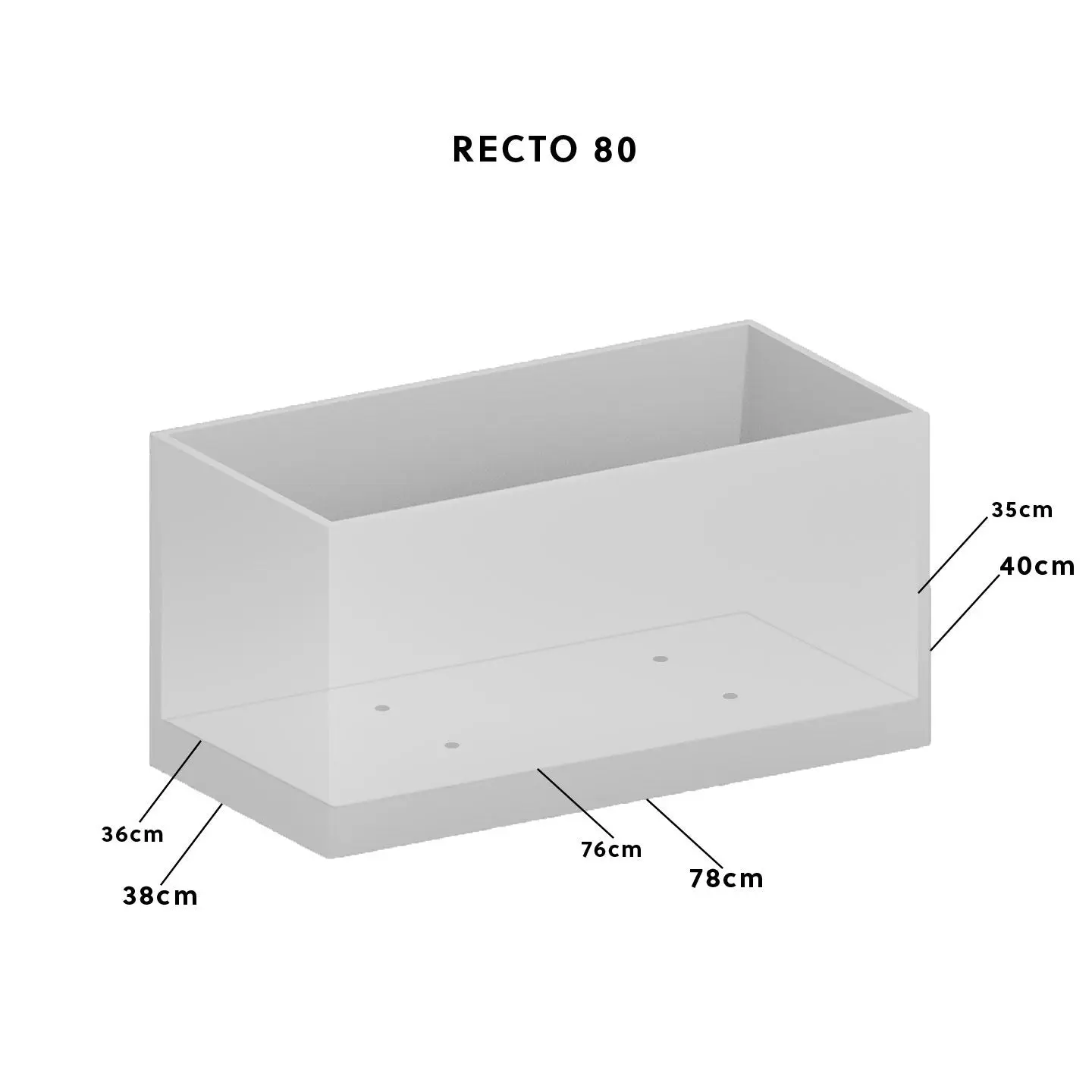 RECTO 80 Anthrazit – Pflanztrog Outdoor 80x40x40 cm Naturschiefer Schwarz - Image 9