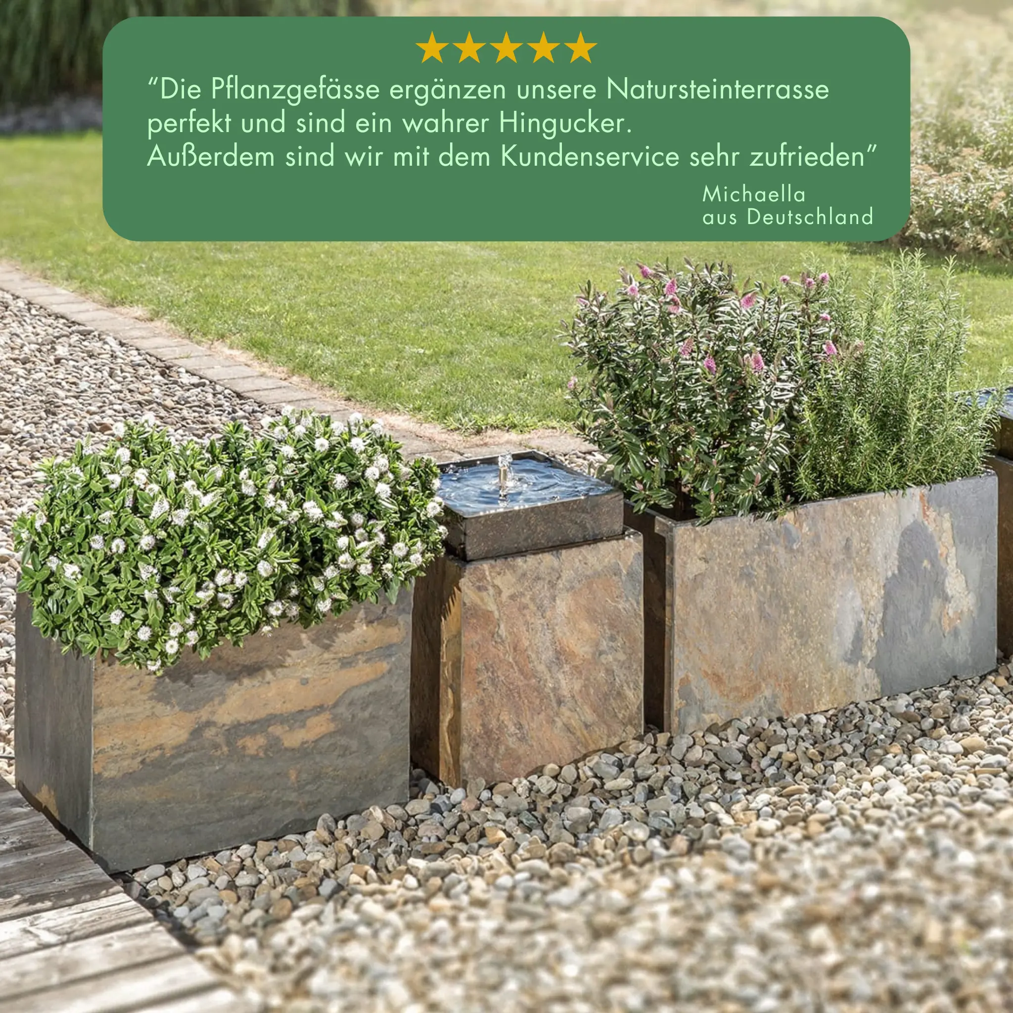 RECTO 80 Rusty – Pflanztrog Outdoor 80x40x40 cm Naturschiefer Braun - Image 5