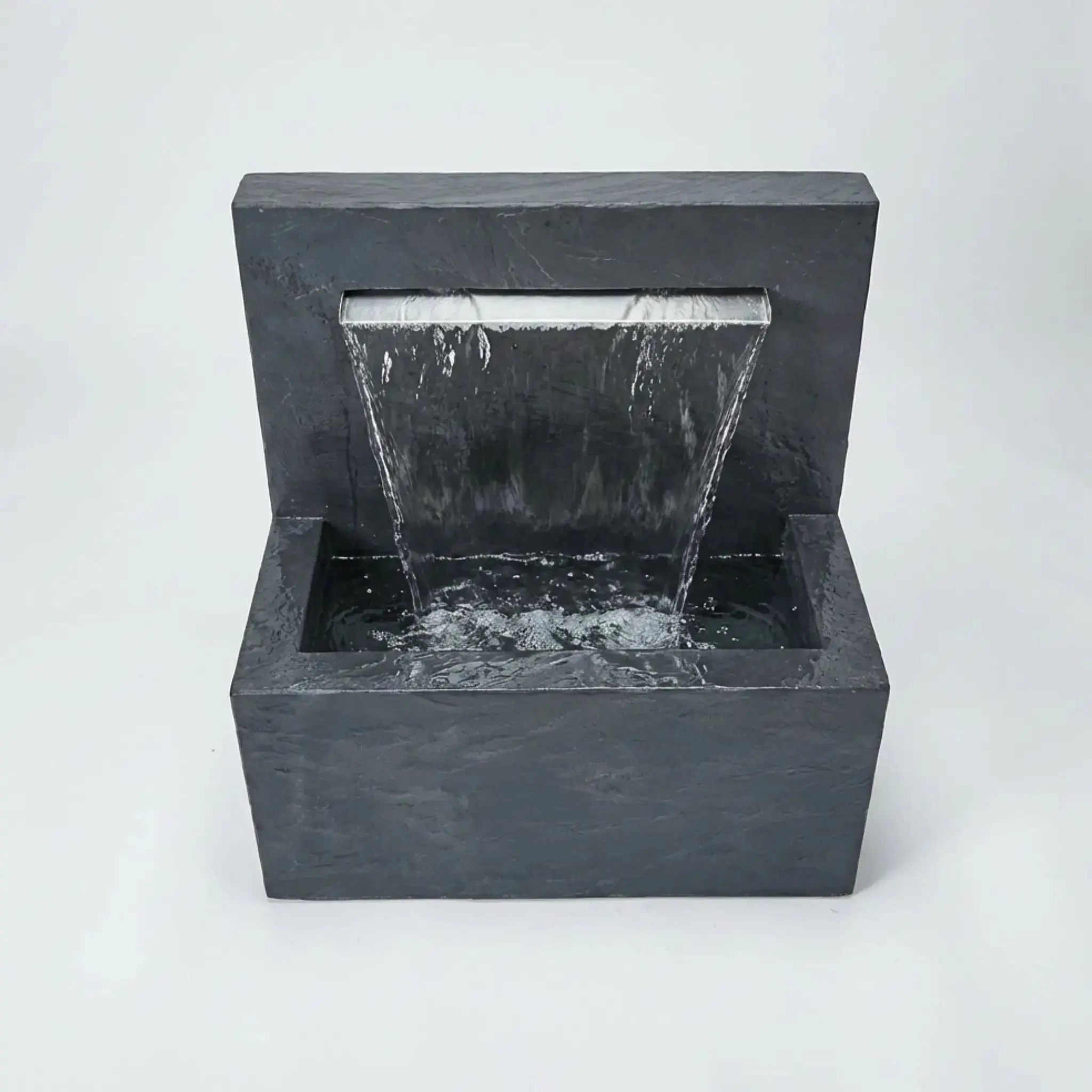 VICTORIA Falls – Schiefer Gartenbrunnen mit beleuchtetem Wasserfall 90×50×90 cm - Image 23