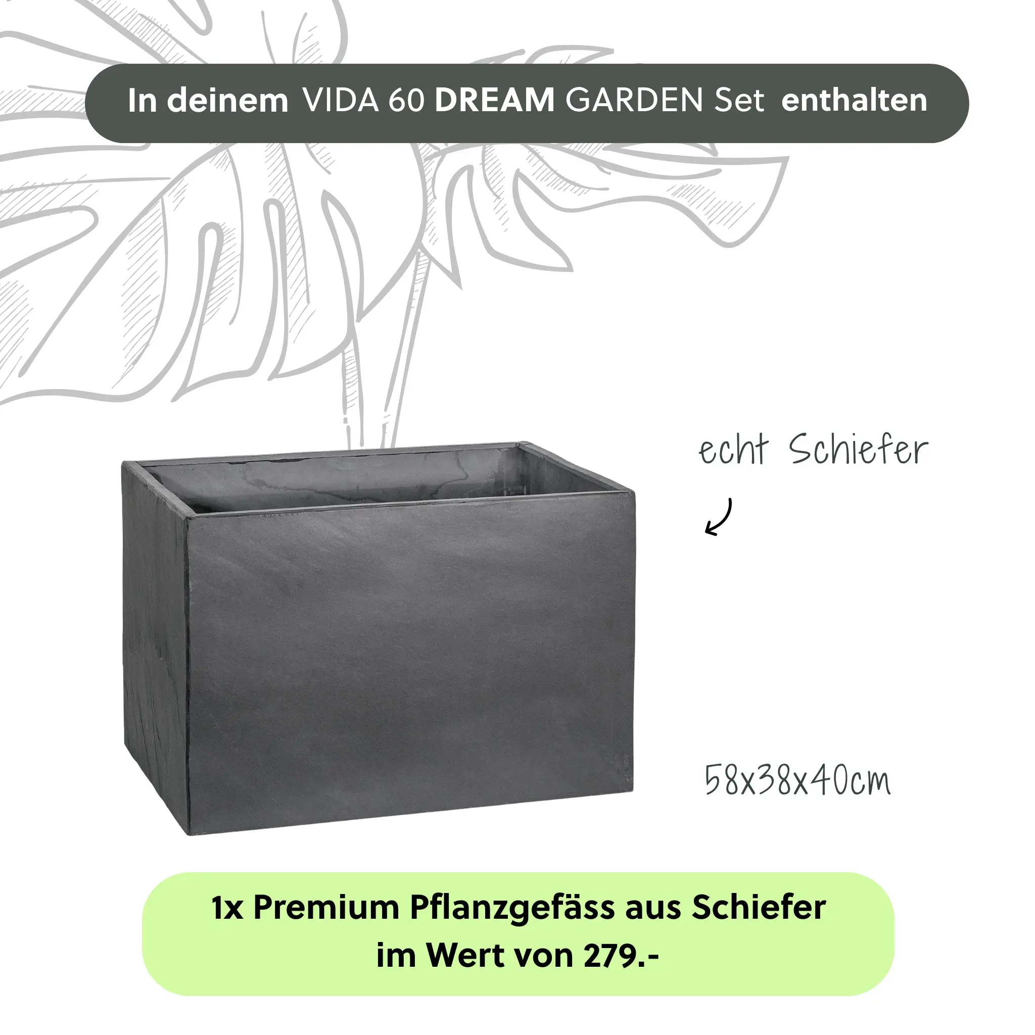Gartenbrunnen VIDA 60 DREAM GARDEN Set Anthrazit - Image 3