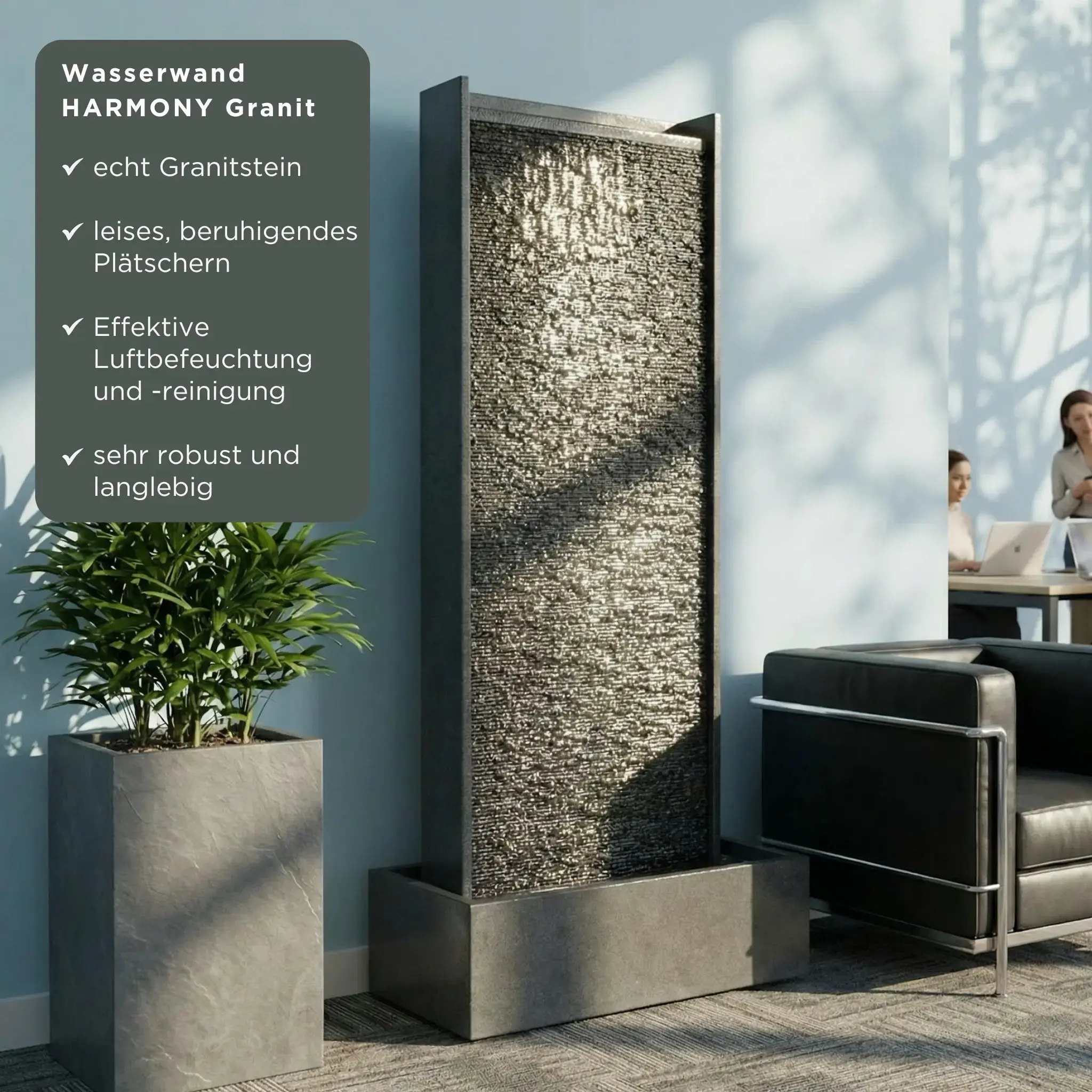 HARMONY – grosse Premium Wasserwand aus Granitstein, Indoor/Outdoor, 60×40×180 cm - Image 4