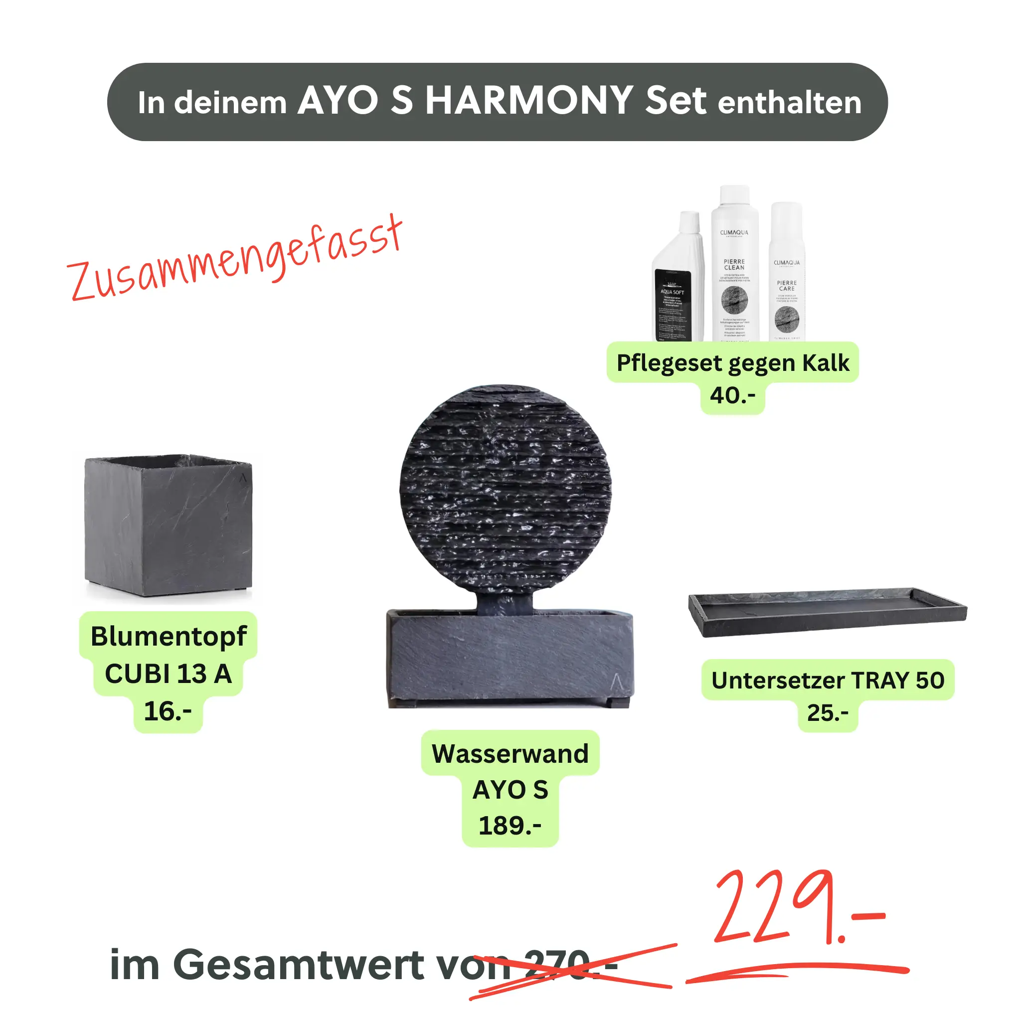 Kleiner Zimmerbrunnen AYO S LIVING Set - Image 8