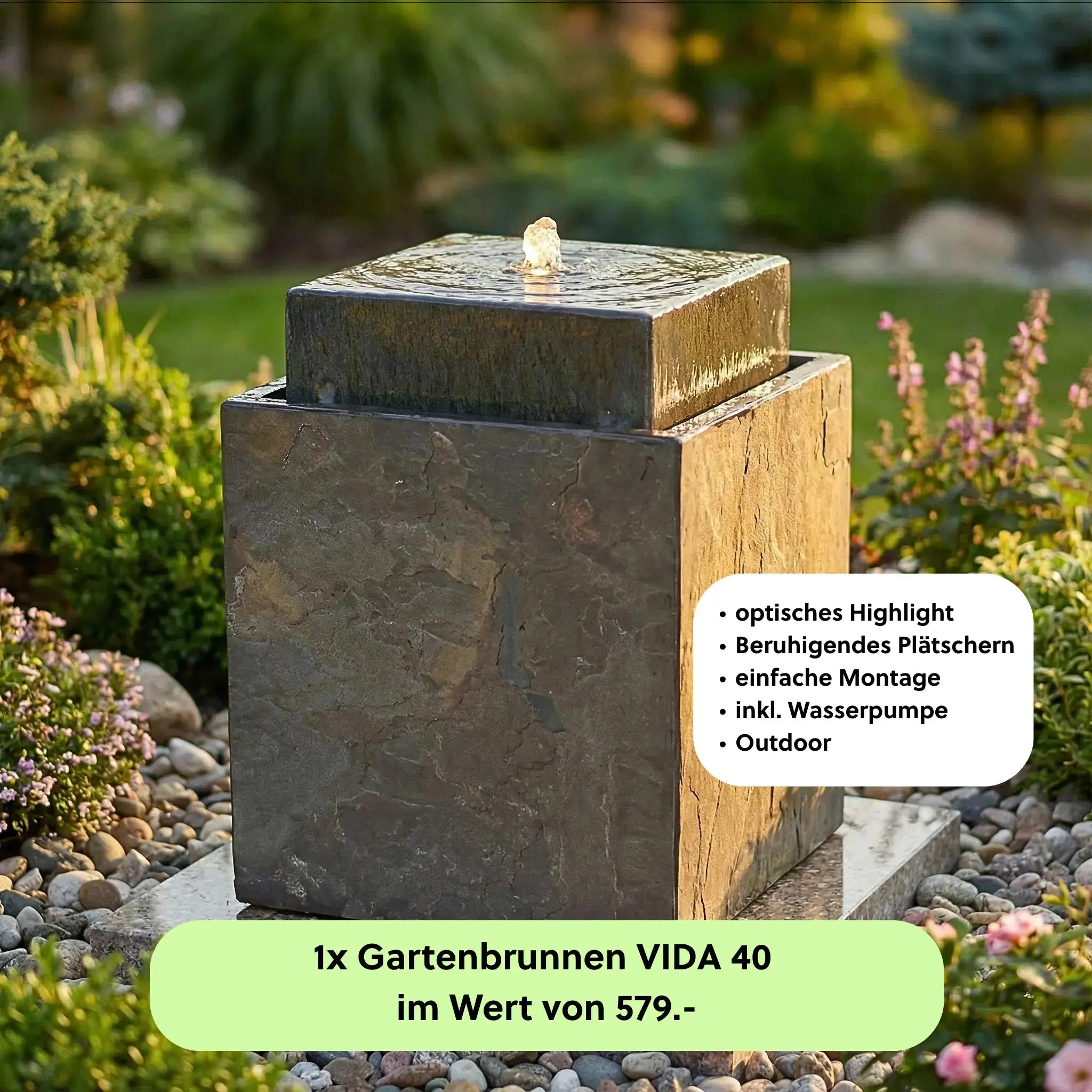 Gartenbrunnen VIDA 40 PREMIUM GARDEN Set Rusty - Image 3