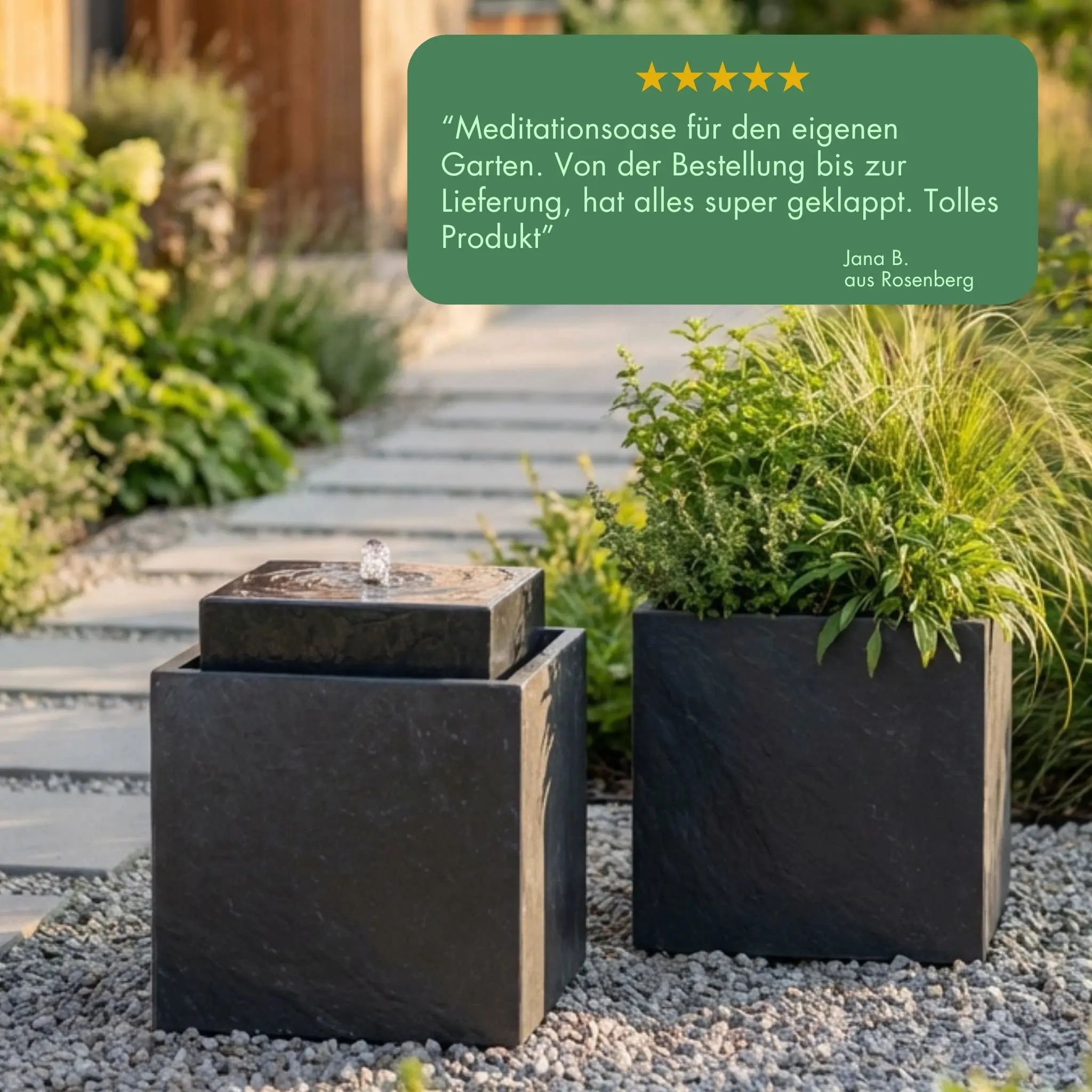 Gartenbrunnen VIDA 40 PREMIUM GARDEN Set Anthrazit - Image 9