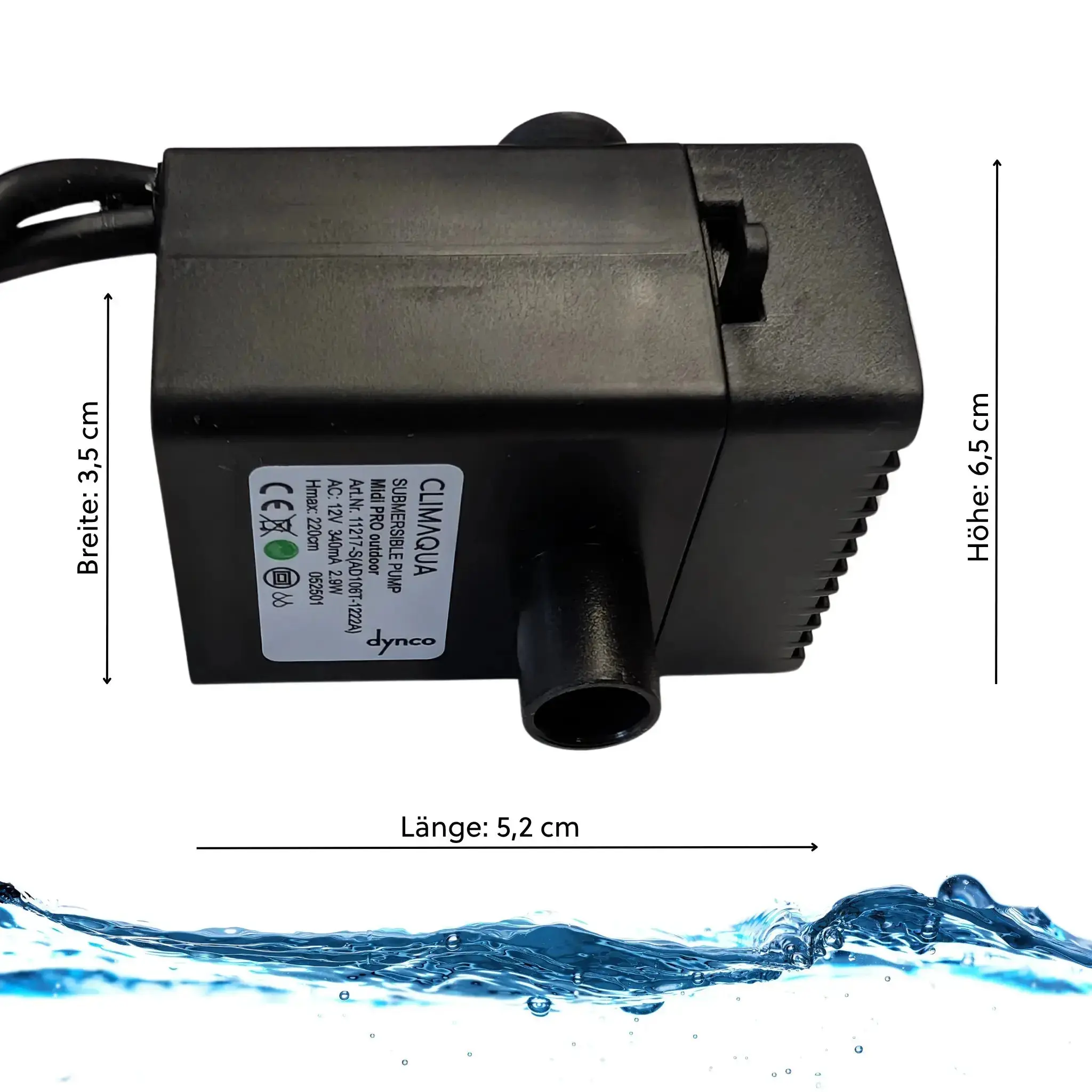MIDI PRO Outdoor PUMP max. 150cm L/h, đȘđș EU-Stecker, Led-Anschluss, gerĂ€uschlos, Regulierbar - Image 5