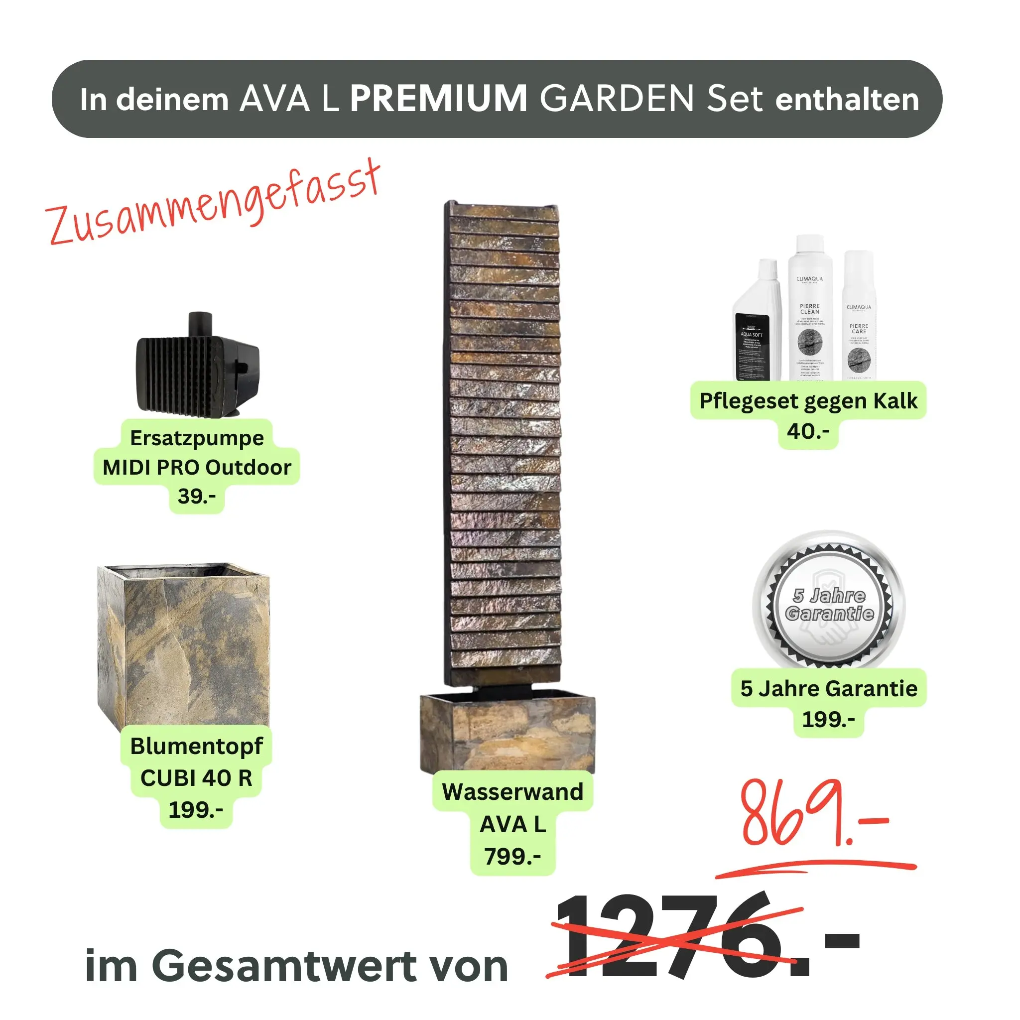 Wasserwand AVA L PREMIUM GARDEN Set - Image 8