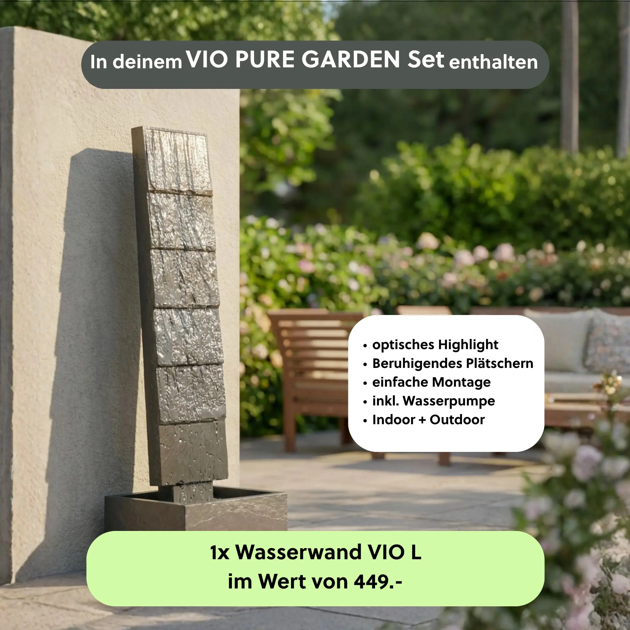 Wasserwand VIO L PURE GARDEN Set - Image 3